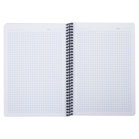 Тетрадь А5, 80 листов, BRAUBERG "Metropolis", спираль пластиковая, клетка, обложка пластик, ЧЕРНЫЙ, 403398 - Тетради более 60 листов