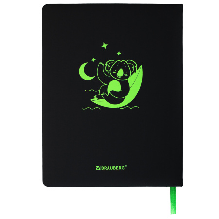 Дневник 1-11 класс 48 л., кожзам (твердая с поролоном), флуоресцентный, BRAUBERG, "Коала", 106199 - Дневники универсальные