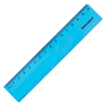 Линейка пластиковая 15 см BRAUBERG "FRUITY", тонированная, 1 шт, 210765 - Линейки