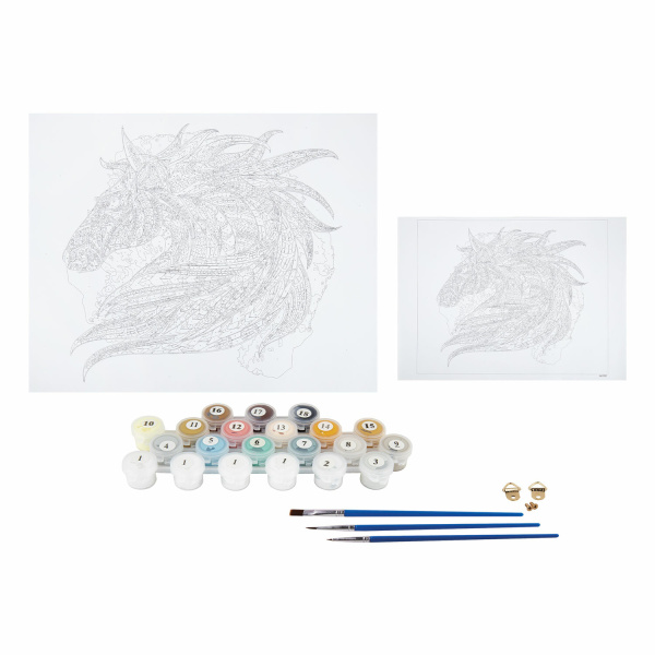 Картина по номерам 40х50 см, ОСТРОВ СОКРОВИЩ "Восточный конь", на подрамнике, акрил, кисти - Картины по номерам