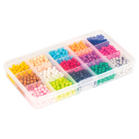 Аквамозаика, 15 цветов, 1500 бусин, в колорбоксе, ЮНЛАНДИЯ, 663778 - Аквамозайка