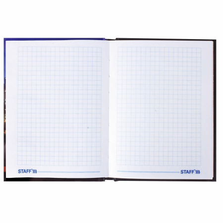 Блокнот МАЛЫЙ ФОРМАТ 110х147 мм А6, 80 л., твердый переплет, ламинированная обложка, клетка, STAFF, "Офисный", 121628 - Блокноты в книжном переплете