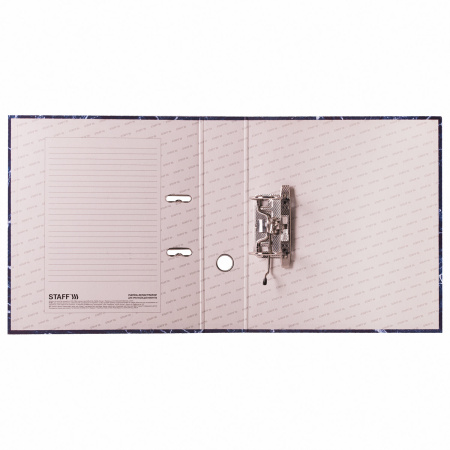 Папка-регистратор STAFF "Basic" БЮДЖЕТ с мраморным покрытием, 70 мм, без уголка, синяя, 229618 - Папки-регистраторы с арочным механизмом