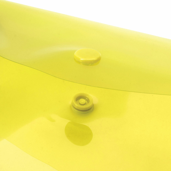 Папка-конверт с кнопкой ЮНЛАНДИЯ, А4, до 100 листов, прозрачная, желтая, 0,18 мм, 228668 - Папки-конверты с кнопкой