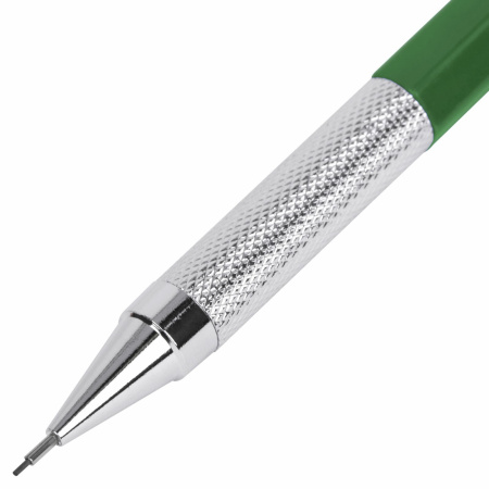 Карандаш механический 0,7 мм + грифели HB 24 штуки на блистере, BRAUBERG "METALLIC-X 07", металлические детали, 181966 - Карандаши механические