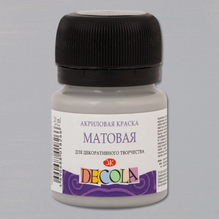 Акриловая краска матовая цвет №814 Серая 20мл Decola