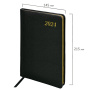 Еженедельник датированный 2024 А5 145х215 мм, BRAUBERG "Iguana", под кожу, черный, 115024 - Еженедельники