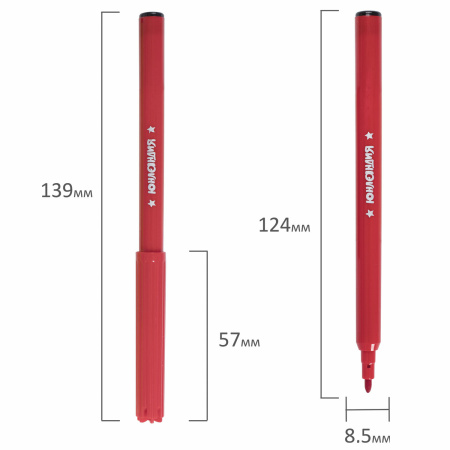 Фломастеры ЮНЛАНДИЯ 12 цветов, "ЗАБАВНЫЕ КАРТИНКИ", вентилируемый колпачок, картон, 151678 - Фломастеры классические