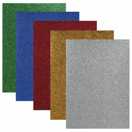 Картон цветной А4 СУПЕРБЛЕСТКИ, 5 листов 5 цветов, 280 г/м2, ОСТРОВ СОКРОВИЩ, 129880 - Цветной и белый картон