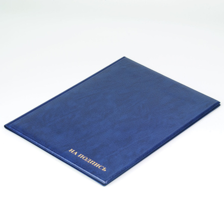 Папка адресная ПВХ "НА ПОДПИСЬ", формат А4, увеличенная вместимость до 100 листов, синяя, "ДПС", 2032.Н-101 - Папки адресные