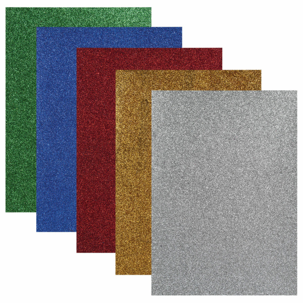 Картон цветной А4 СУПЕРБЛЕСТКИ, 5 листов 5 цветов, 280 г/м2, ОСТРОВ СОКРОВИЩ, 129880 - Цветной и белый картон