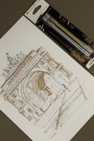 Набор ручек гелевых 0,5 мм "Сонет", 2 штуки (серебро, золото) - Гелевые ручки