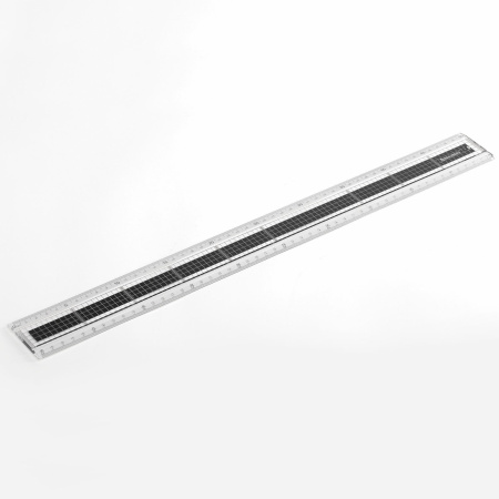 Линейка пластик 50 см BRAUBERG "EXTRA", прочная, прозрачная, черно-белая печать, европодвес, 210745 - Линейки