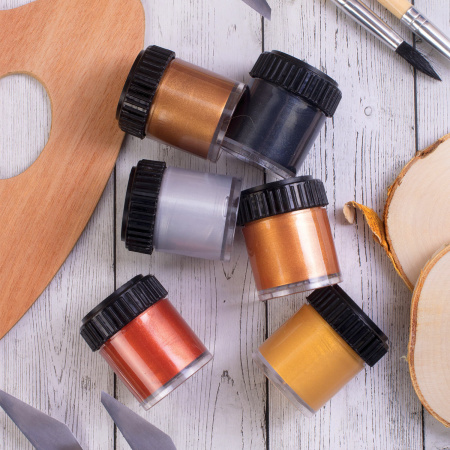 Краски акриловые художественные металлические цвета BRAUBERG ART CLASSIC, НАБОР 6 шт*22мл, 191717 - Акриловые краски художественные в наборах