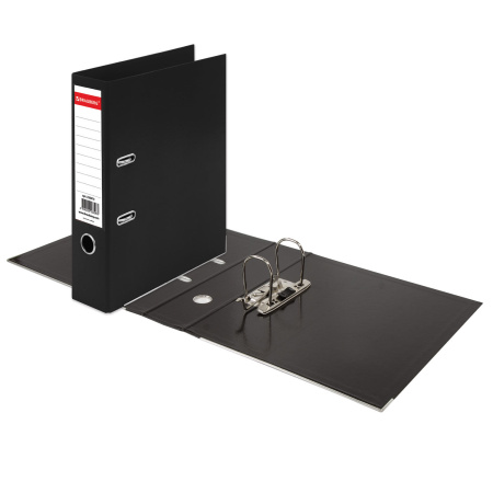 Папка-регистратор BRAUBERG "EXTRA", 75 мм, черная, двустороннее покрытие пластик, металлический уголок, 228570 - Папки-регистраторы с арочным механизмом