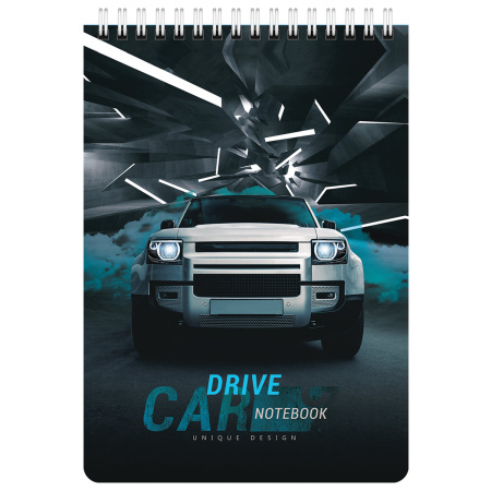 Блокнот А5 (146х206 мм), 60 л., гребень, картон, клетка, BRAUBERG KIDS, "Racing", 114363 - Блокноты детские