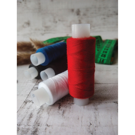 Набор ниток "Помощница", 7 шт., 35 ЛЛ/100 ЛЛ, 200 м, иглы, сантиметр, наперсток, ОСТРОВ СОКРОВИЩ, 662791 - Нитки швейные