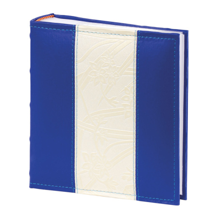 Фотоальбом BRAUBERG на 200 фото 10х15 см, под кожу, бумажные страницы, бокс, синий с белым, 391113 - Фотоальбомы