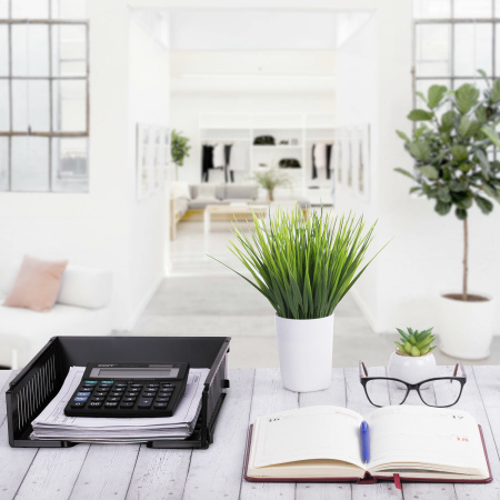 Лоток горизонтальный для бумаг BRAUBERG-MAXI, с пазами, А4 (358х272х75,5 мм), сетчатый, черный, 231141 - Лотки горизонтальные (поддоны)