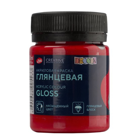 Акриловая краска глянцевая цвет №325 Бордо банка 50мл Decola