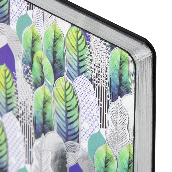 Ежедневник недатированный А5 (138х213 мм), BRAUBERG VISTA, под кожу, гибкий, фольга, 136 л., "Forest", 112029 - Ежедневники с покрытием "под кожу и ткань"