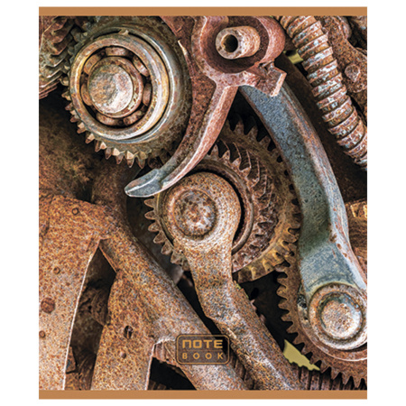 Тетрадь А5, 48 л., ПЗБМ, скоба, клетка, фольга, конгрев, TWIN лак, "Гранж металл" (5 видов), 029944 - Тетради 40-48 листов