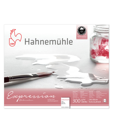 Hahnemuhle Альбом-склейка для акварели "Expression", 300 г/м2, 24х30 см, 100% хлопок, 20 л, среднее зерно