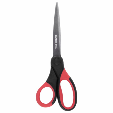 Ножницы BRAUBERG "Office", 160 мм, красно-черные, прорезиненные ручки, 2-х сторонняя заточка, 231564 - Ножницы универсальные