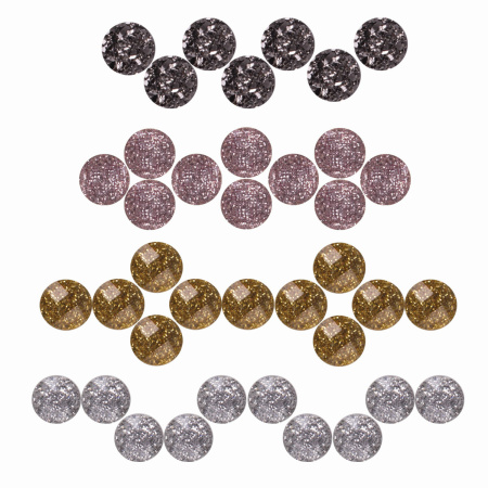 Стразы самоклеящиеся КРУГЛЫЕ, 8 мм, 28 штук, металлик, на подложке, ОСТРОВ СОКРОВИЩ, 662233 - Стразы для творчества