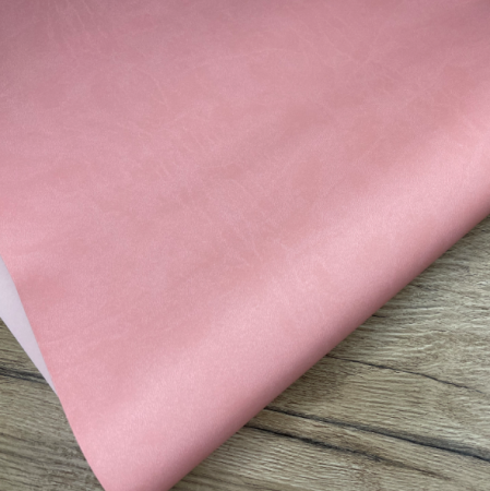Переплетный кожзам (Италия) матовый, цвет розовый, отрез 35*70 см