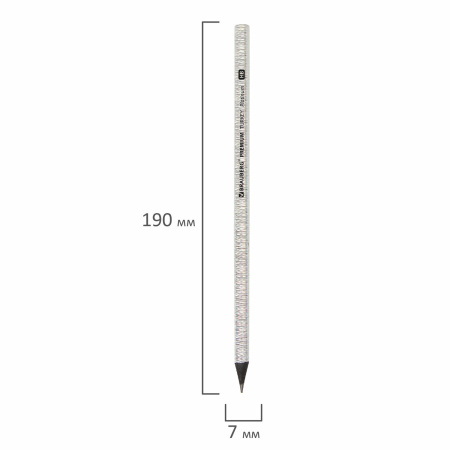 Карандаш чернографитный BRAUBERG "PREMIUM TURKEY", 1 шт., "Platinum", НВ, дисплей, 181561 - Карандаши чернографитные
