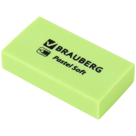 Ластики BRAUBERG PASTEL SOFT, размер ластика 45х25х10 мм, экологичный ПВХ, 1 шт, 271340 - Ластики классические