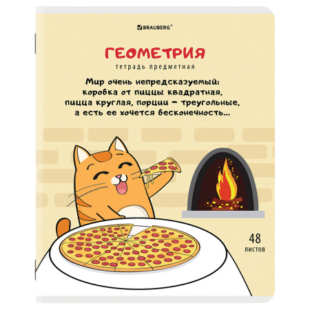 Тетради предметные, КОМПЛЕКТ 12 ПРЕДМЕТОВ, "КОТ-ЭНТУЗИАСТ", 48 л., TWIN-лак, BRAUBERG, 404609 - Тетради предметные