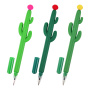Ручка фигурная шариковая ЮНЛАНДИЯ "Кактус", мягкий силиконовый корпус, ассорти, СИНЯЯ, пишущий узел 0,7 мм, 143774 - Ручки фигурные