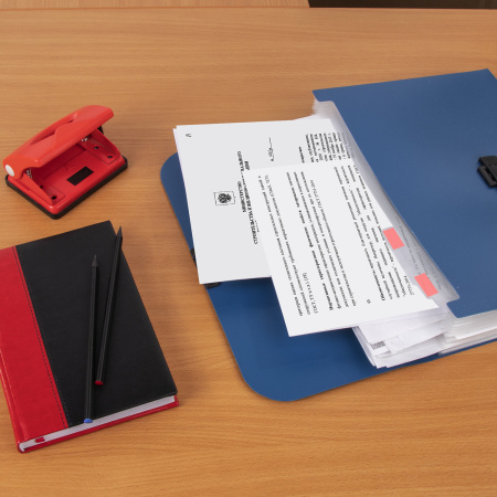 Портфель пластиковый STAFF А4 (330х235х36 мм), 13 отделений, индексные ярлыки, синий, 229244 - Портфели пластиковые