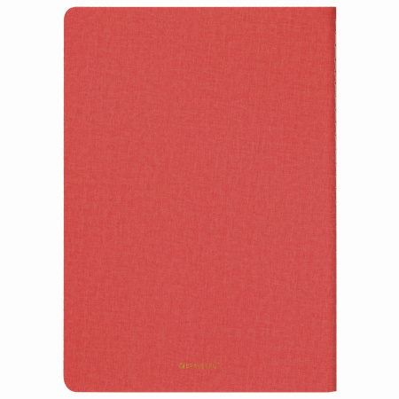 Тетрадь 60 л. в клетку обложка кожзам под лён, сшивка, B5 (179х250мм), КОРАЛЛОВЫЙ, BRAUBERG PASTEL, 403873 - Тетради более 60 листов