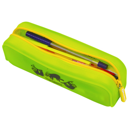 Пенал-косметичка BRAUBERG, силикон, "Sloths", 20х5х6 см, 229032 - Пеналы мягкие