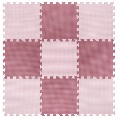 Коврик-пазл напольный 0,9х0,9 м, мягкий, розовый, 9 элементов 30х30 см, толщина 1 см, ЮНЛАНДИЯ, 664660 - Игрушки развивающие