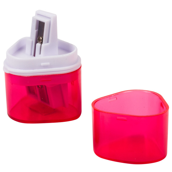 Точилка BRAUBERG "Case", 3 отверстия для чернографитных и цветных карандашей (в том числе утолщенных), с контейнером, ассорти, 226943 - Точилки ручные