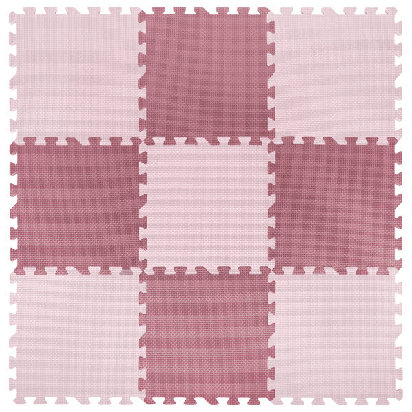 Коврик-пазл напольный 0,9х0,9 м, мягкий, розовый, 9 элементов 30х30 см, толщина 1 см, ЮНЛАНДИЯ, 664660 - Игрушки развивающие