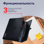 Папка-портфель пластиковая BRAUBERG А4+ (390х260х40 мм), 3 отделения, фактура линейная, черная, 221389 - Портфели пластиковые