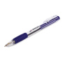 Ручка шариковая автоматическая с грипом ОФИСМАГ, СИНЯЯ, корпус прозрачный, узел 0,7 мм, линия письма 0,35 мм, 141294 - Ручки шариковые автоматические