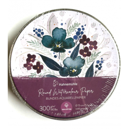 Набор открыток из акварельной бумаги, 300 г/м2, D=13 см, 30 листов, среднее зерно, жестяная коробка