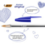 Ручки шариковые BIC "Cristal Original", НАБОР 10 шт., СИНИЕ, узел 1 мм, линия письма 0,32 мм, пакет, 830863 - Ручки шариковые неавтоматические