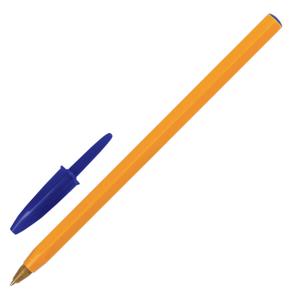 Ручки шариковые BIC "Orange Original Fine", НАБОР 4 шт., СИНИЕ, узел 0,8 мм, линия письма 0,3 мм, пакет, 8308521 - Ручки шариковые неавтоматические