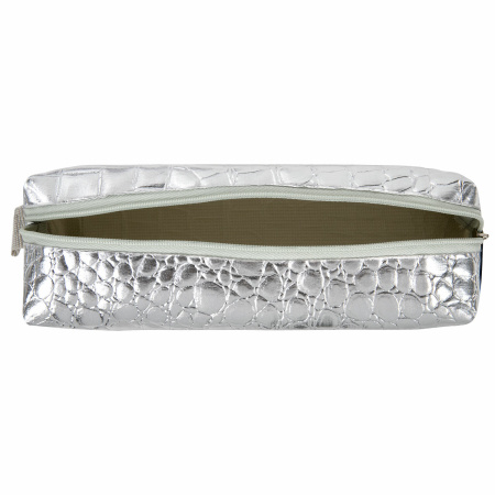 Пенал-косметичка BRAUBERG, "крокодиловая кожа", 20х6х4 см, "Ultra silver", 270851 - Пеналы мягкие