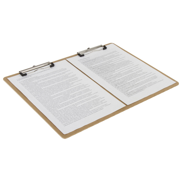 Доска-планшет БОЛЬШОГО ФОРМАТА (440х320 мм), А3, BRAUBERG "Eco" с двумя прижимами, МДФ, 3 мм, 232227 - Планшеты и клипборды