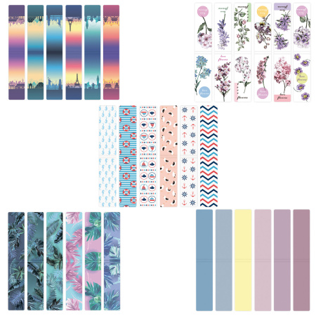 Закладки для книг МАГНИТНЫЕ, "MIX 3", набор 30 шт., 60x20 мм, BRAUBERG, 113179 - Закладки для книг