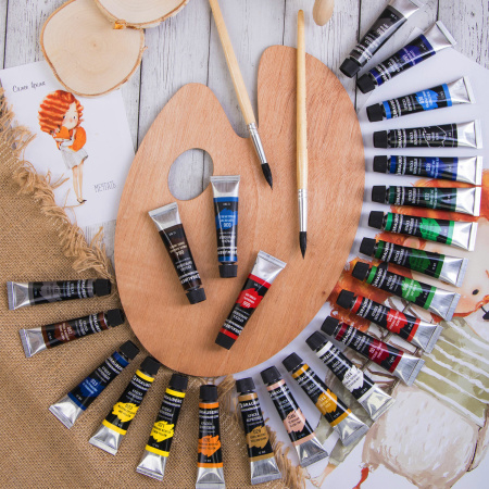 Краски акриловые художественные BRAUBERG ART CLASSIC, НАБОР 24 цвета по 12 мл, в тубах, 191124 - Акриловые краски художественные в наборах