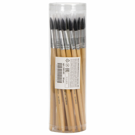 Кисть BRAUBERG, белка, круглая, № 6, 200183 - Кисти для рисования